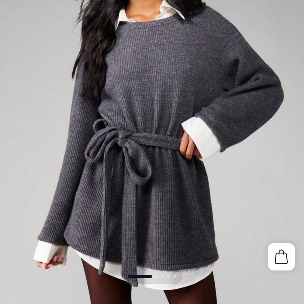 NWT Missguided Charcoal Knit Belted Dress